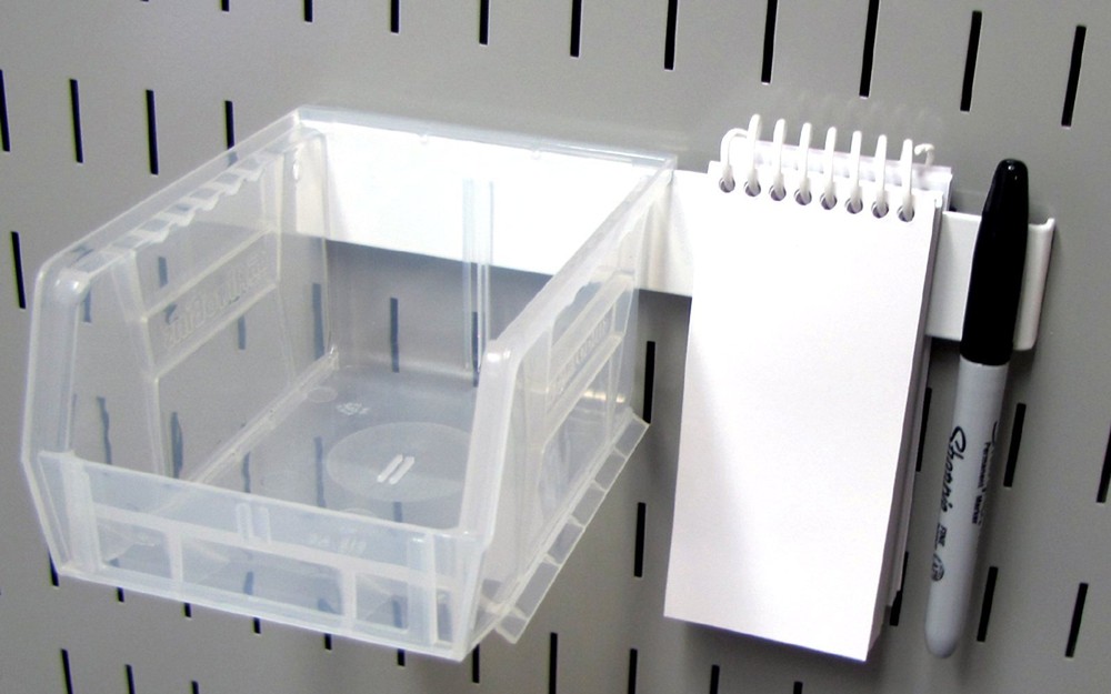 Pegboard Tool Holder 8in Accessory Hanger Bracket Pegboard Slotted Board White