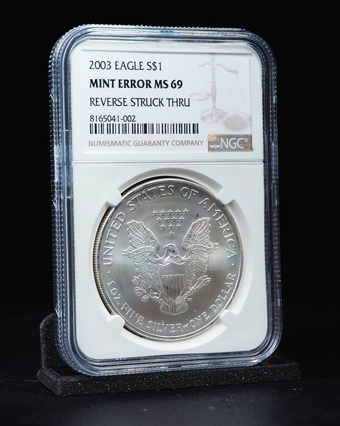 2003 Silver Eagle | Mint Error MS69 Reverse Struck Thru