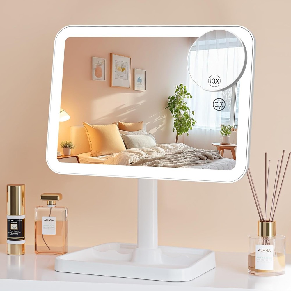 Lighted Makeup Mirror, Recharable Makeup Mirror with Lights, Vanity