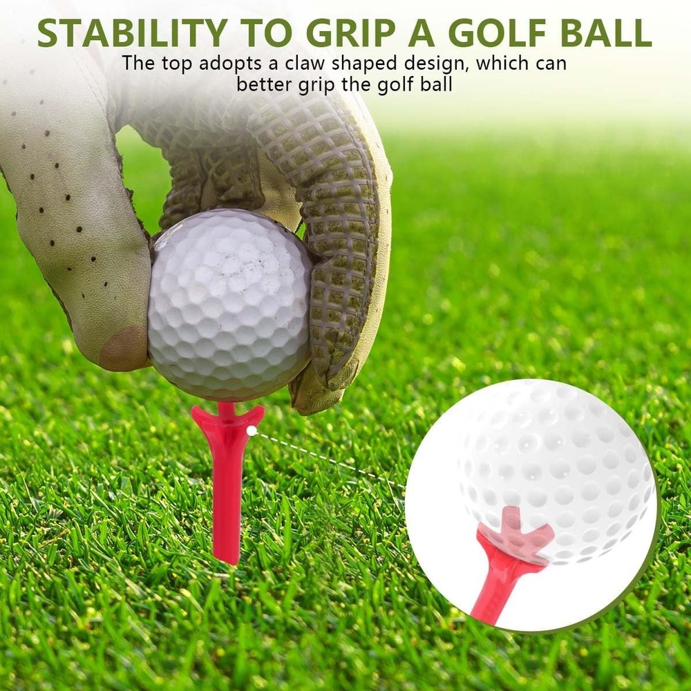 100 Pack Assorted Colors Professional Durable 2 3/4 Inch Plastic Golf Tees Bulk