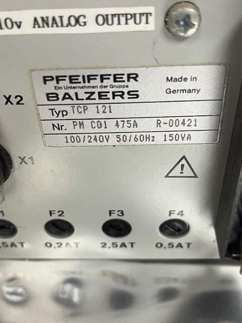 Pfeiffer Balzers TCP121 Turbo Molecular Pump Controller