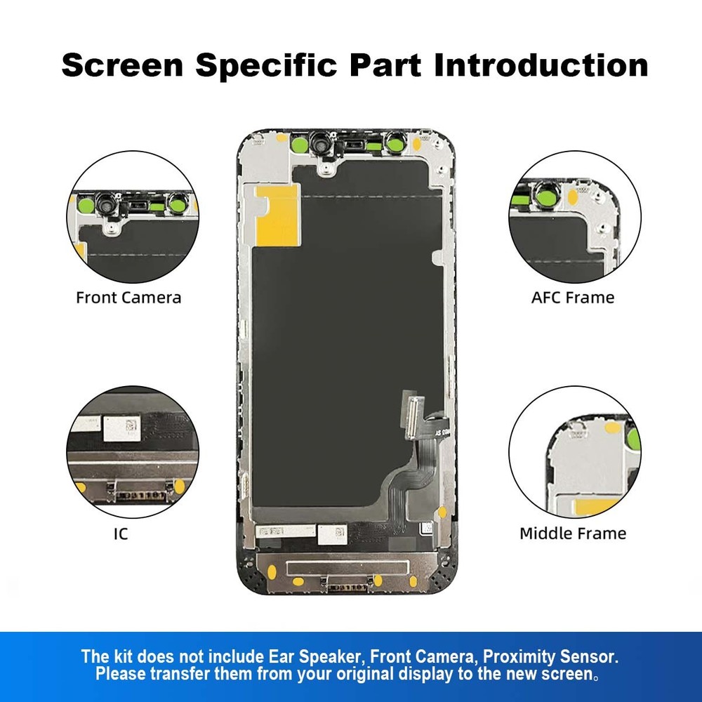 For iPhone 12 Mini Screen Replacement LCD Digitizer +Tools Kit+Screen Protector