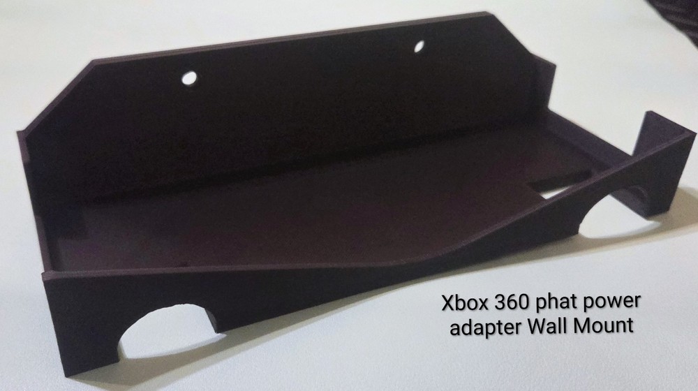 Xbox 360 Phat Wall Mount- w/ Power Adapter Wall Mount- Includes Hardware.