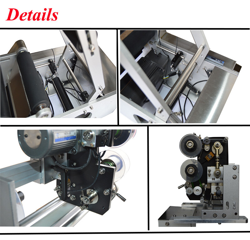 Semi-automatic Round Bottle Labeling Machine with Code Printer Stainless Materia