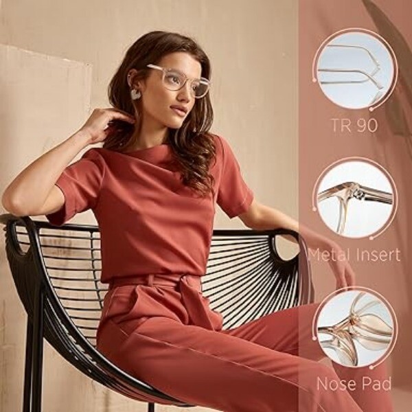 Blue Light Blocking Glasses Women Ease Computer Digital Eye Strain Blurry Vision