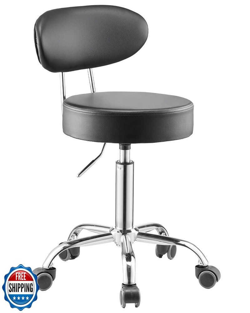 VEVOR Shop Stool with Backrest, Pneumatic Height Adjustable Garag
