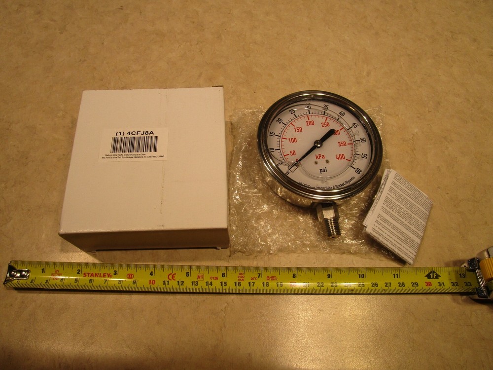 4CJ8A COMPOUND GAUGE, LIQUID FILLED, 2-1/2", F0022