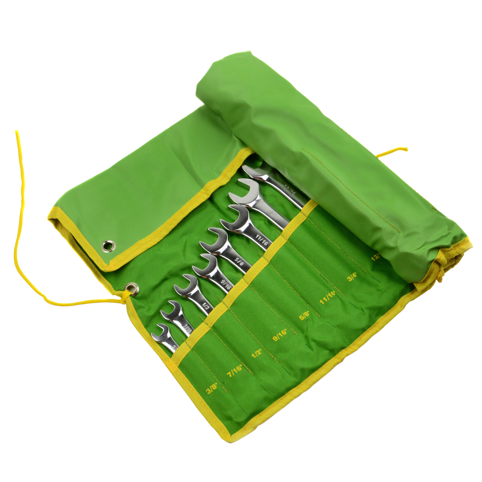 14PC Piece SAE Standard Combination Wrench Set w Roll-Up Pouch 3/8" to 1 1/4"