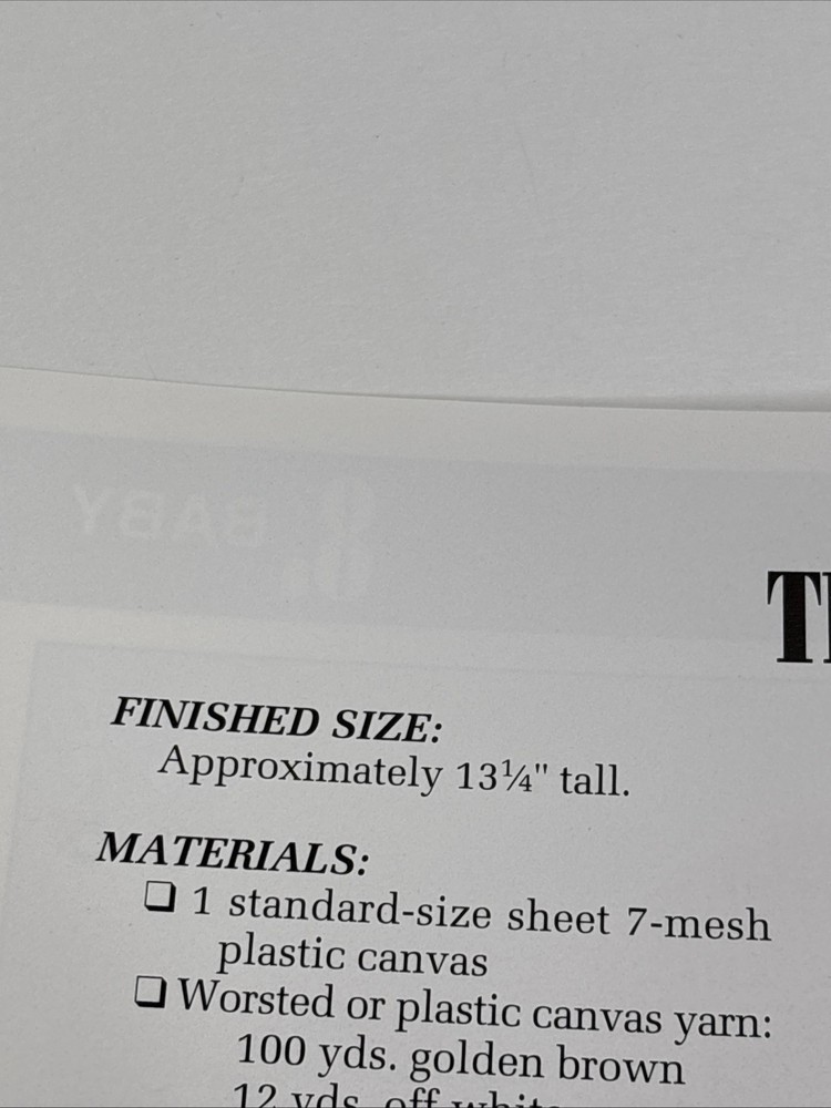 Teddy Bear Clock Annie's Attic Plastic Canvas Pattern Page