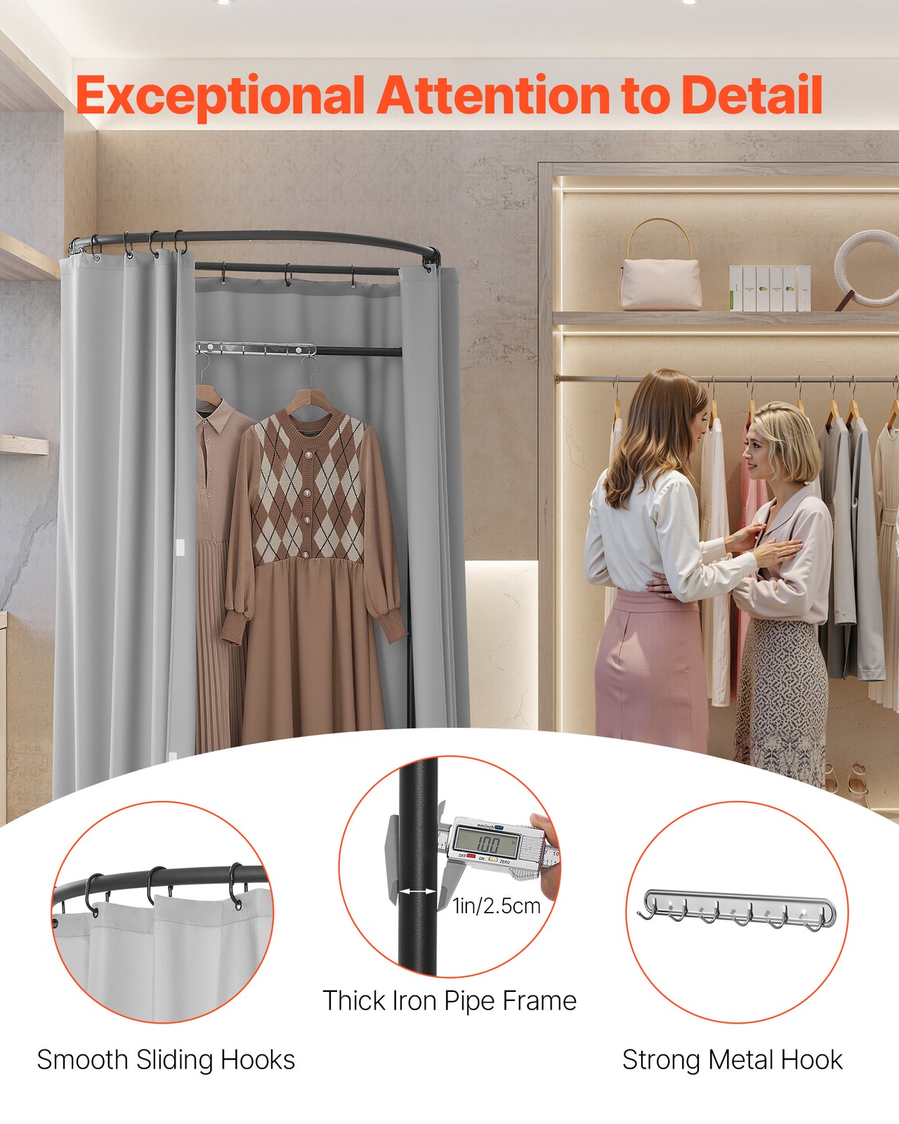 Fitting Room Portable Dressing Room 39 in Privacy Space (Semicircular)