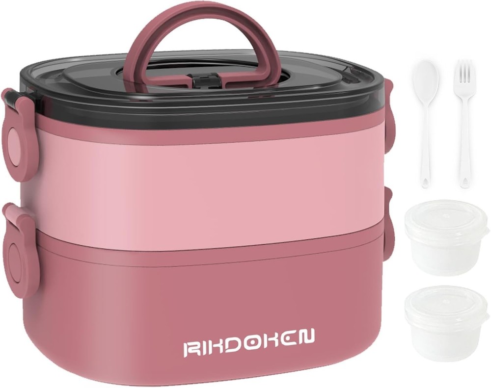 Lunch Box Stackable 3 Layers Containers Portable 94OZ Large Capacity Leakproof