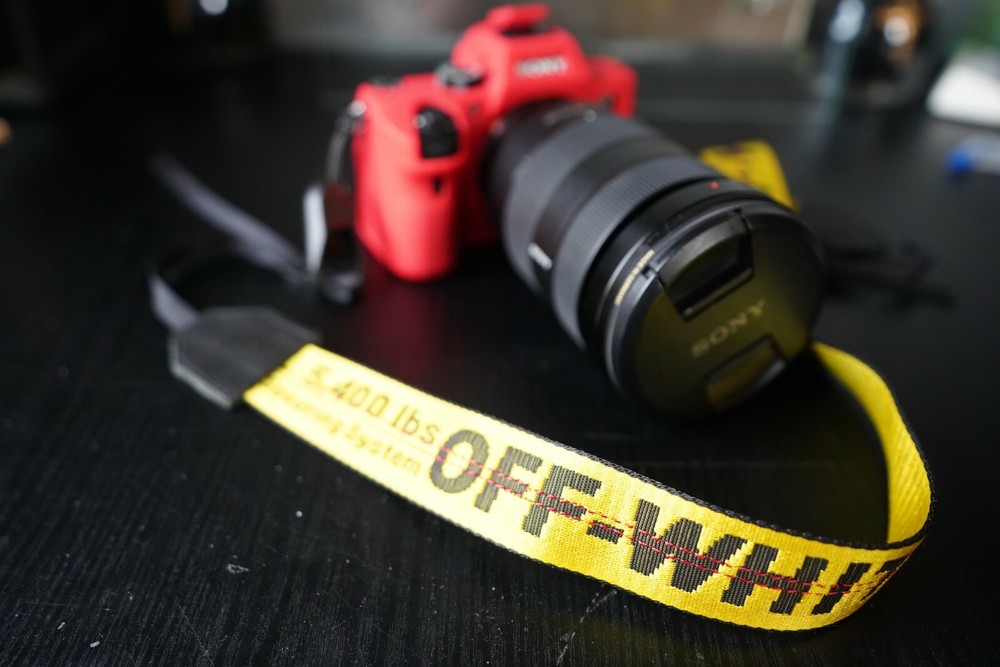 Off White Belt Camera Strap Authentic Custom w/ Quick Release Industrial Belt