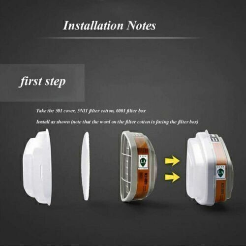 Full Face Gas Mask Painting Spraying Respirator w/Filters Set for 6800 Facepiece