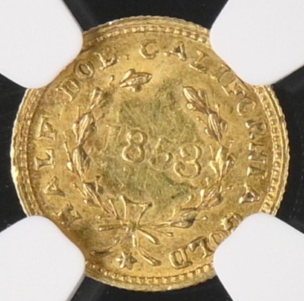 1853 RD LIB G50C California Fractional Gold BG-429/ NGC MS61 / Better Period One