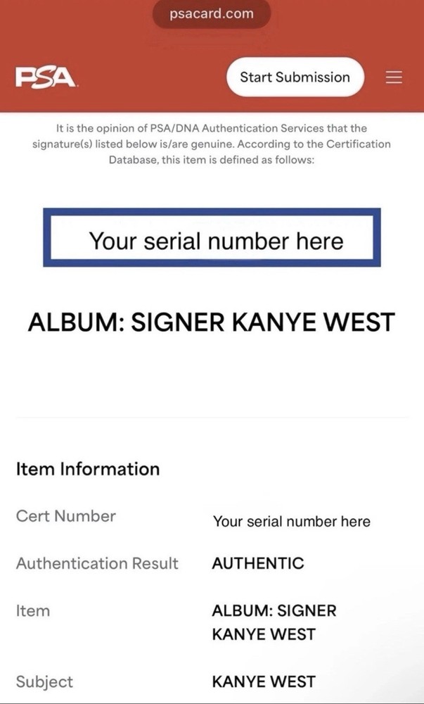 Kanye West Autographed PSA/DNA College Dropout CD Album