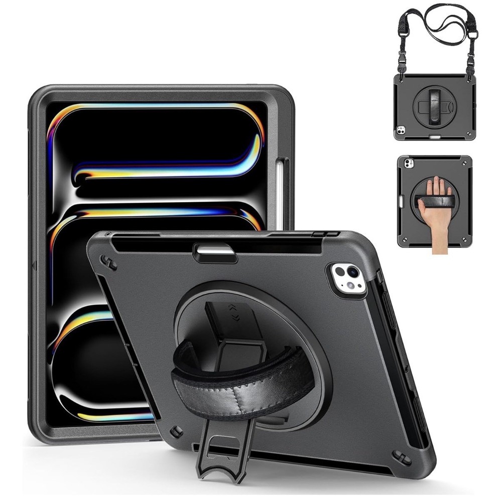 Junfire Protective Case for iPad Pro 13” (M4) 2024, Shockproof Rugged Black New