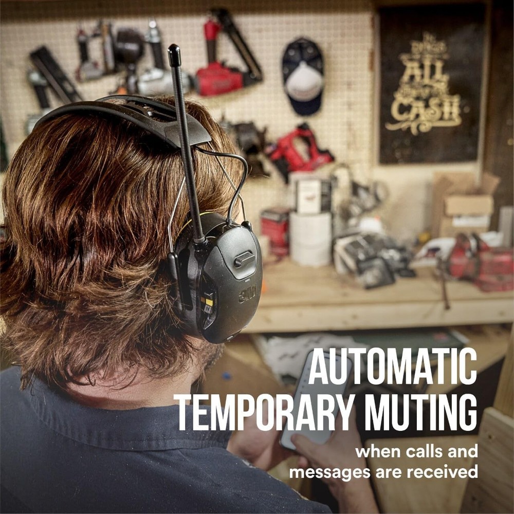 3M WorkTunes Connect AM/FM Wireless Hearing Protector with Bluetooth Technology