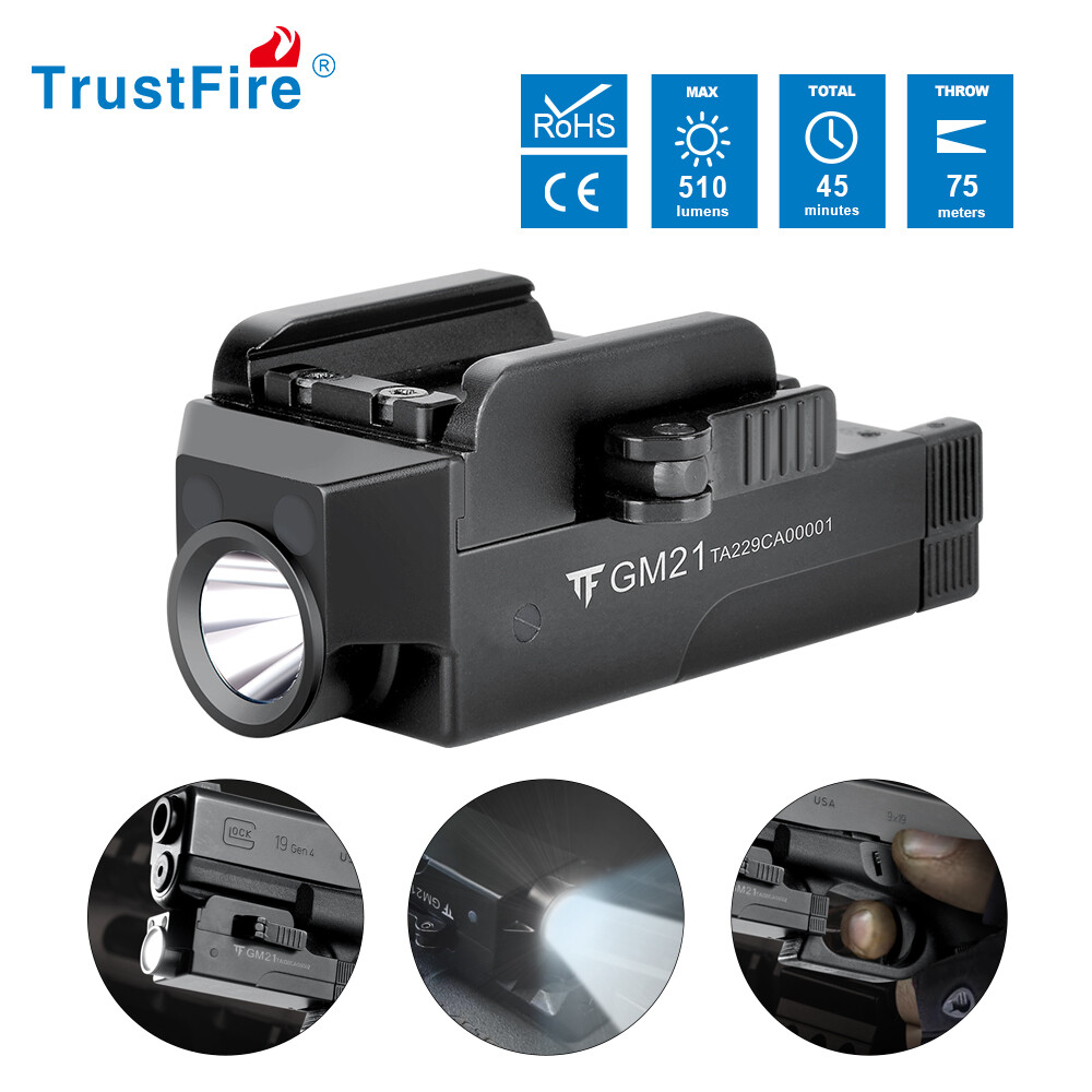 TrustFire USB Rechargeable Compact LED Pistol Weapon Light Handgun Flashlight US