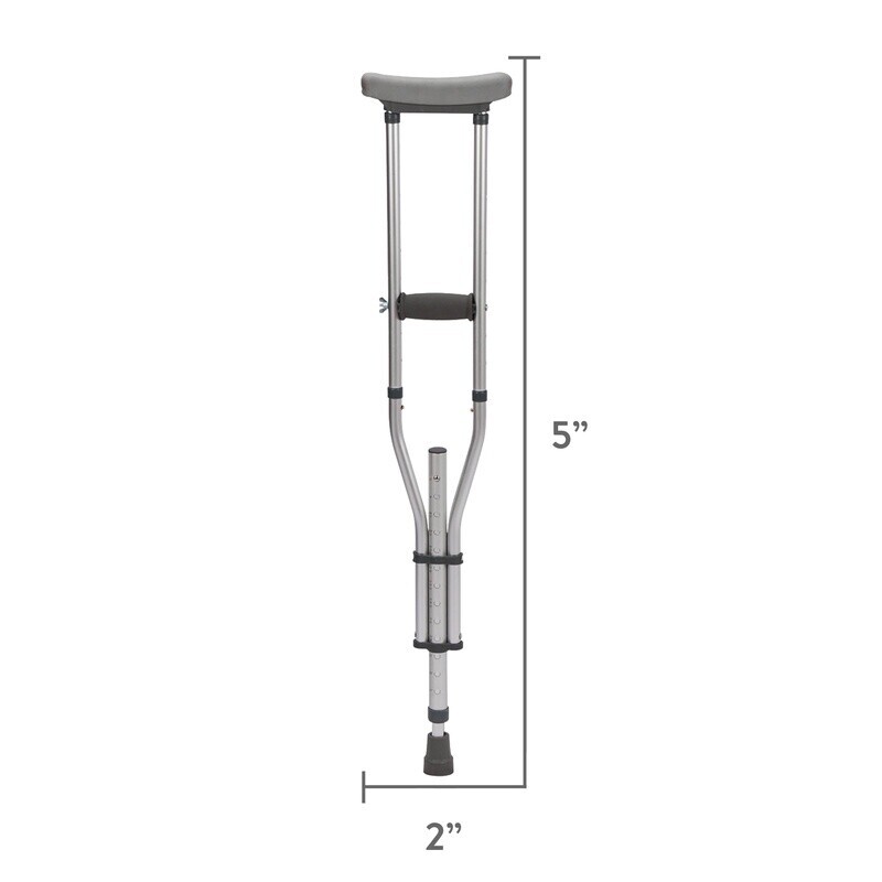 Adjustable Crutches Lightweight Mobility Aid Comfortable Underarm Pads Foldable