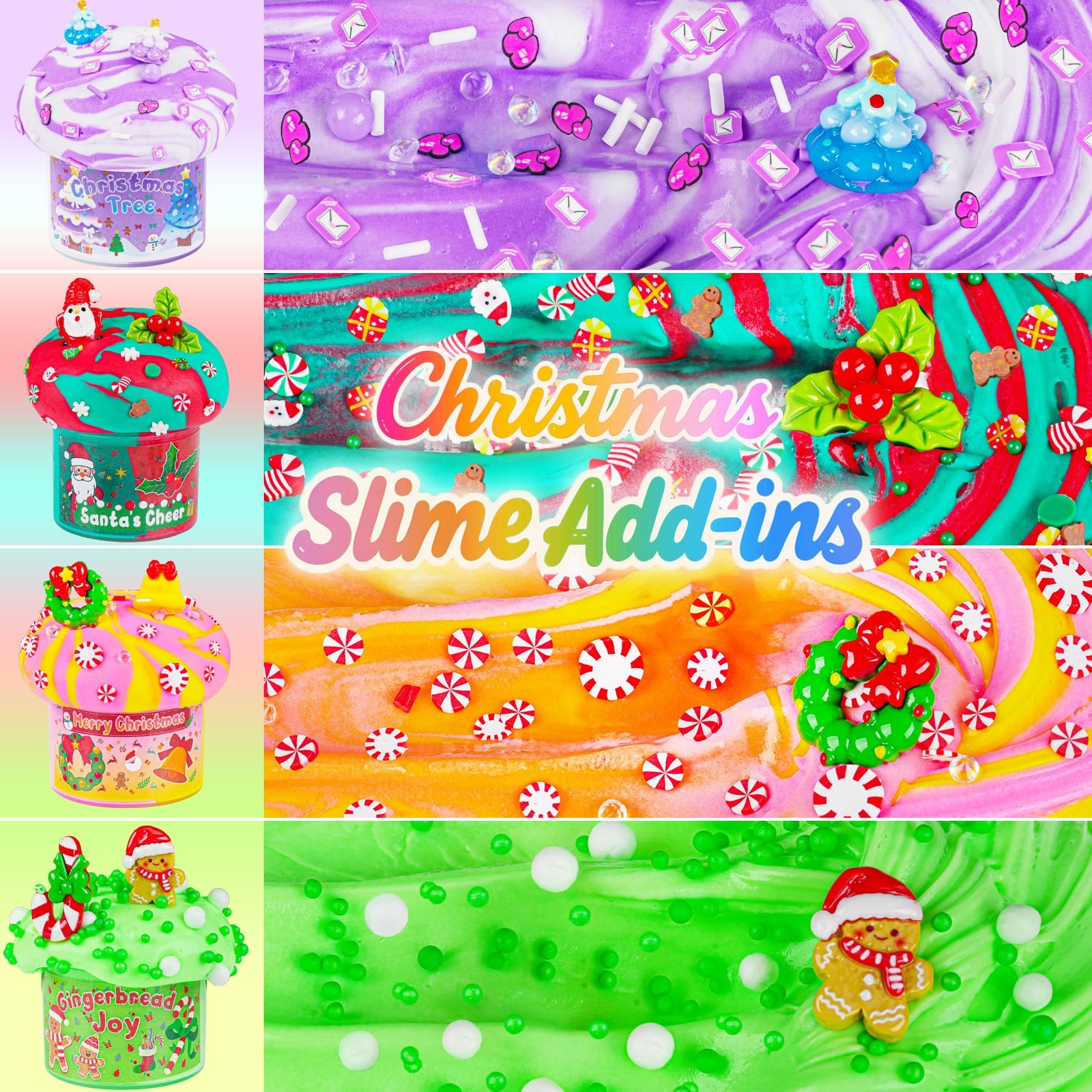 LAWOHO Christmas Stocking Stuffers for Kids, 4 Pack Slime