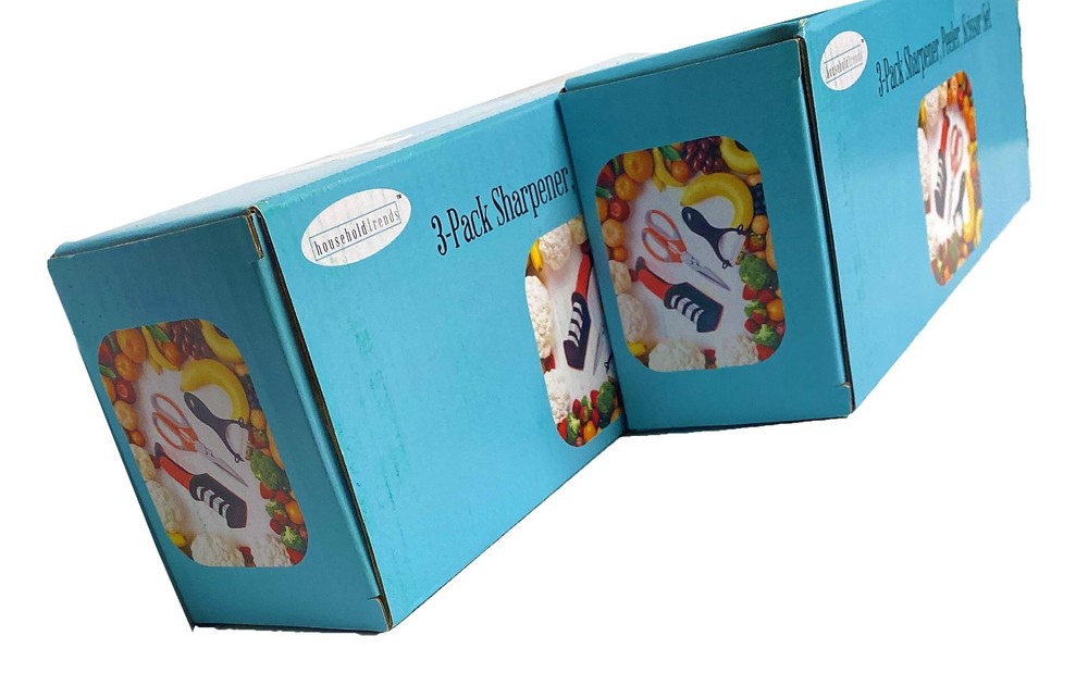3 BOXES Household Trends Knife Sharpener +Multifunctional Kitchen Shears +Peeler
