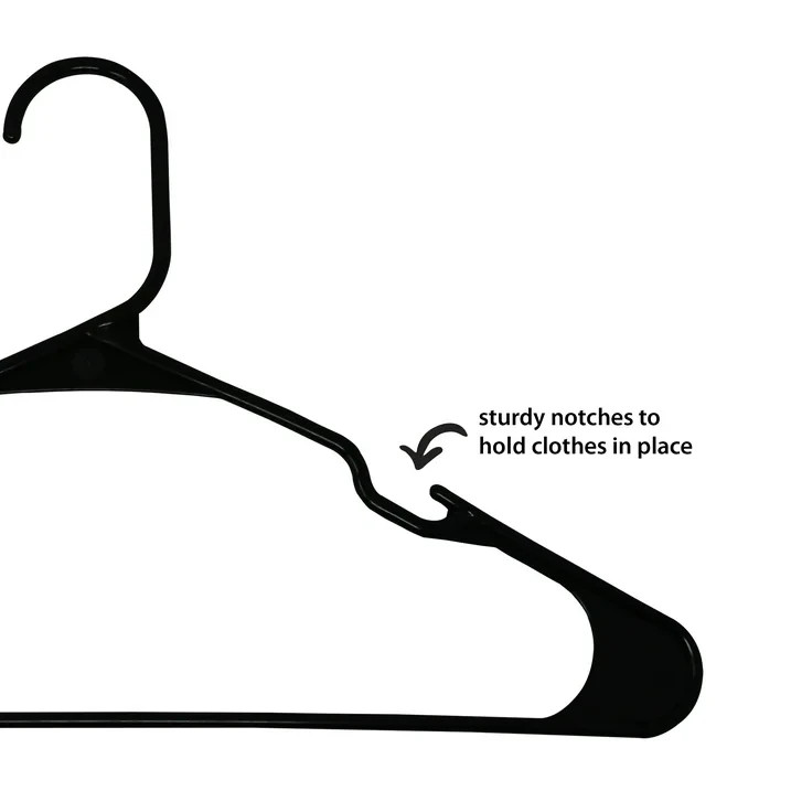 Mainstays Plastic Clothes Hangers - 50 Pack, Lightweight & Durable