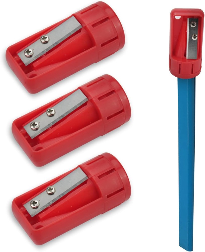 BRBASAP 3Ps Contractor Pencil Sharpener Carpenter Manual Portable Red