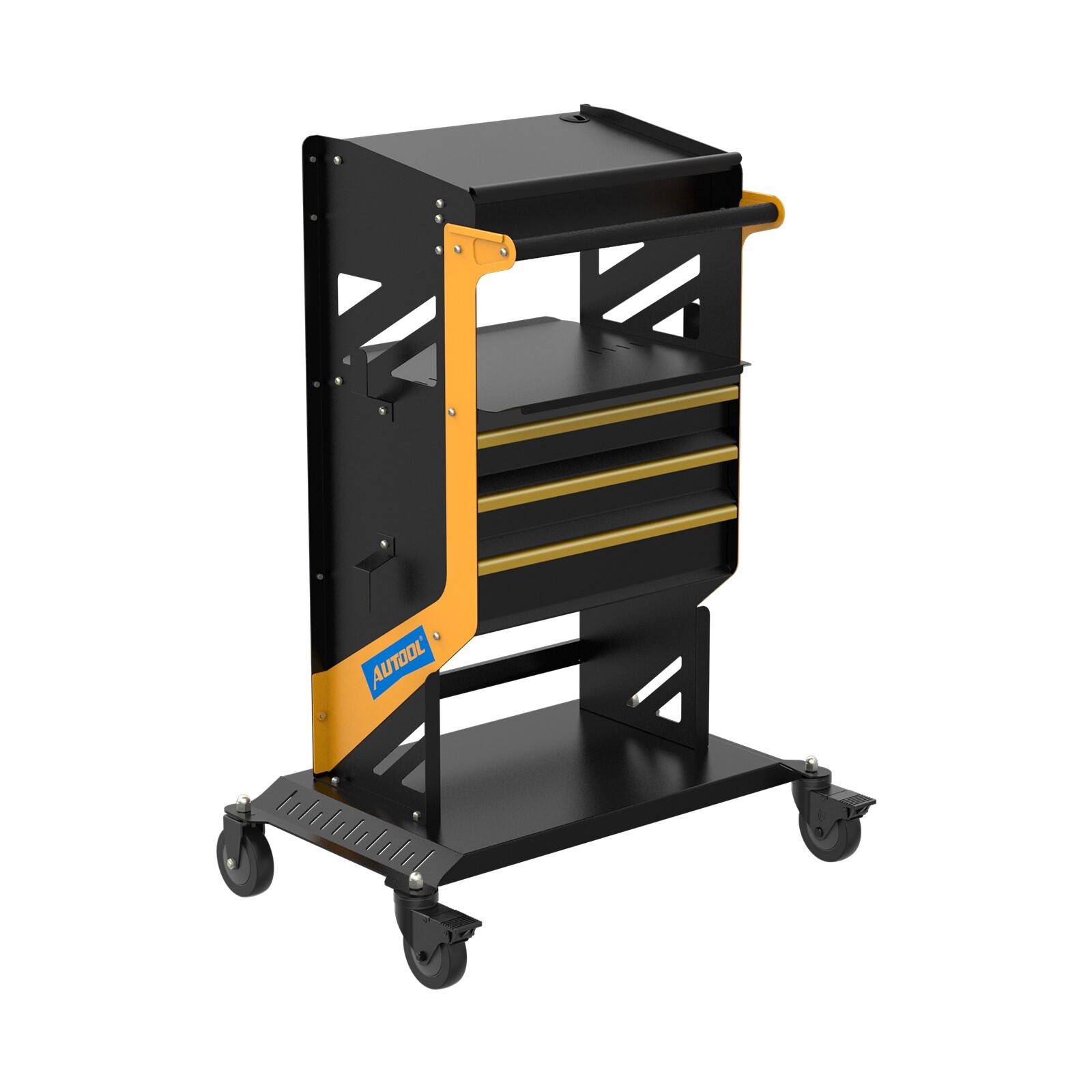 4 Tier Rolling Tool Cart Workshop For ECU Reprogramming Power Suppl Diagnostic