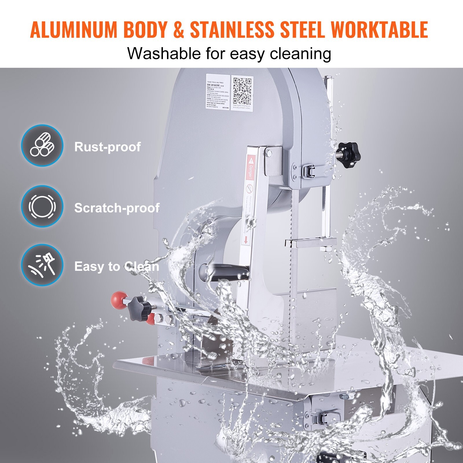 1500W Commercial Bone Cutting Machine Frozen Meat Cutter Saw Electric Bandsaw