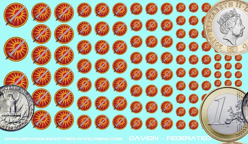 Federated Suns - House Davion - Waterslide Decals for Battletech