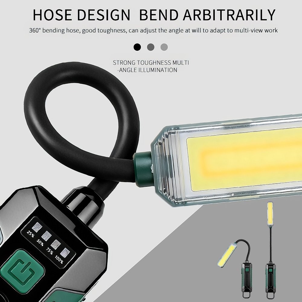 LED Work Light Gooseneck Magnetic Lamp Flexible Flashlight Torch & Hook 5 Modes
