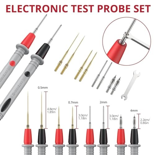 25-Piece Silicone Multimeter Leads Kit CAT Ⅲ 1000V 20A with Replaceable 25PCS