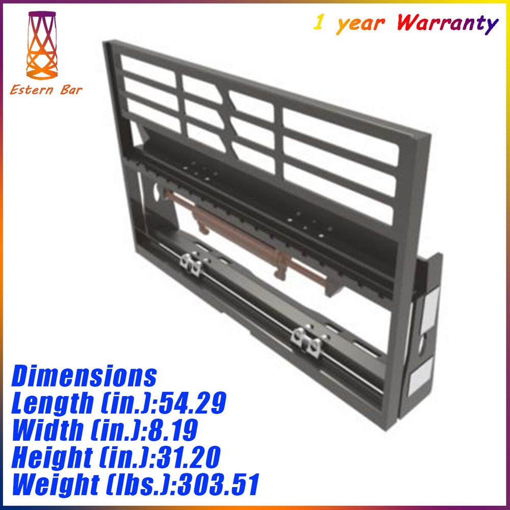 Inner 48" W Adjustable Hydraulic Skid Steer Pallet Fork Frame Quick Attach