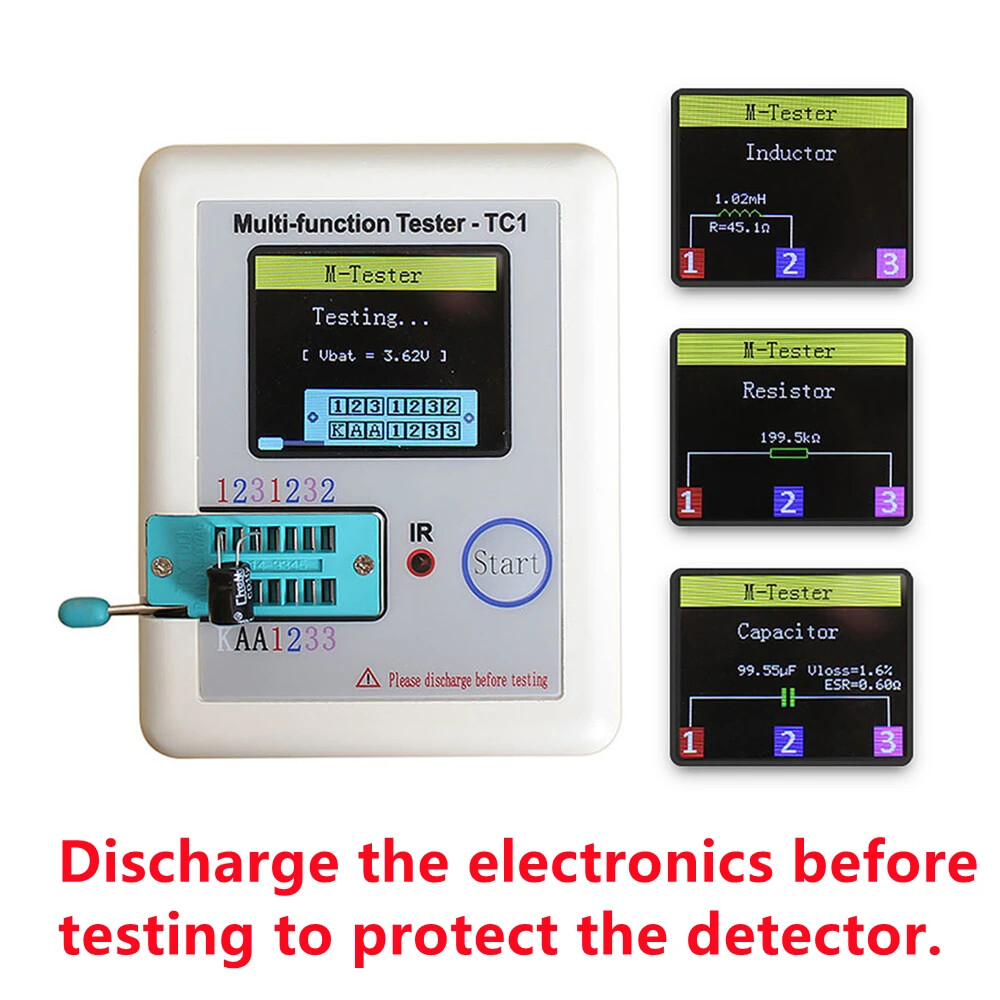 1.8" LCD Display Multi-meter Transistor Tester Diode Triode Capacitor Resistor