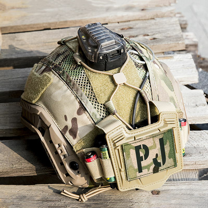 Tactical Mesh Helmet Cover/NVG Battery Pouch+Bungee for Maritime FAST SF Helmet