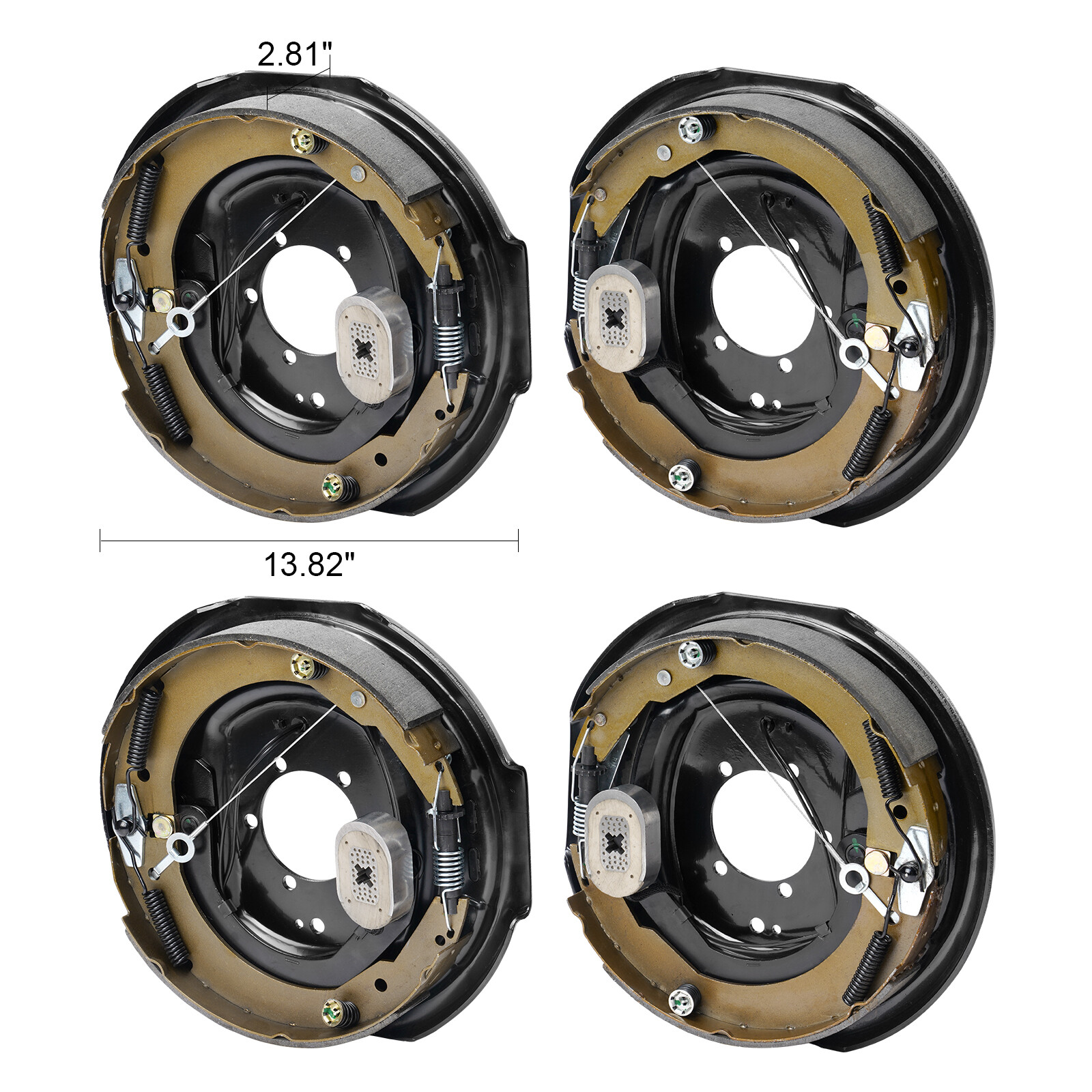 Electric Trailer Brake 12" x 2" Self-Adjusting Assembly 2 Pairs 7000 lbs