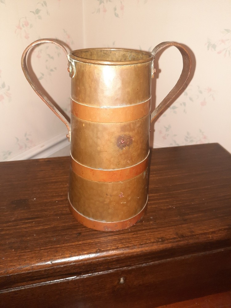 Antique Russian 2 Handled Cup Copper Brass