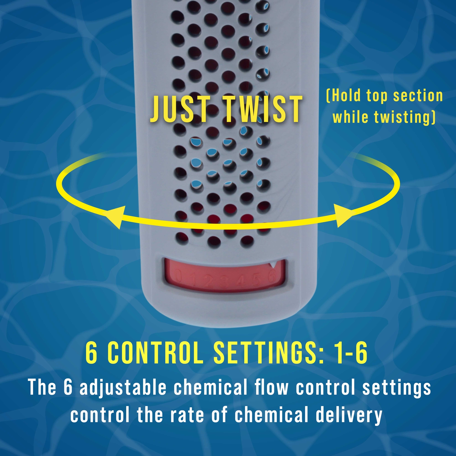 Floating Spa, Hot Tub, Pool Chlorine & Bromine Chemical Dispenser, 6 Settings