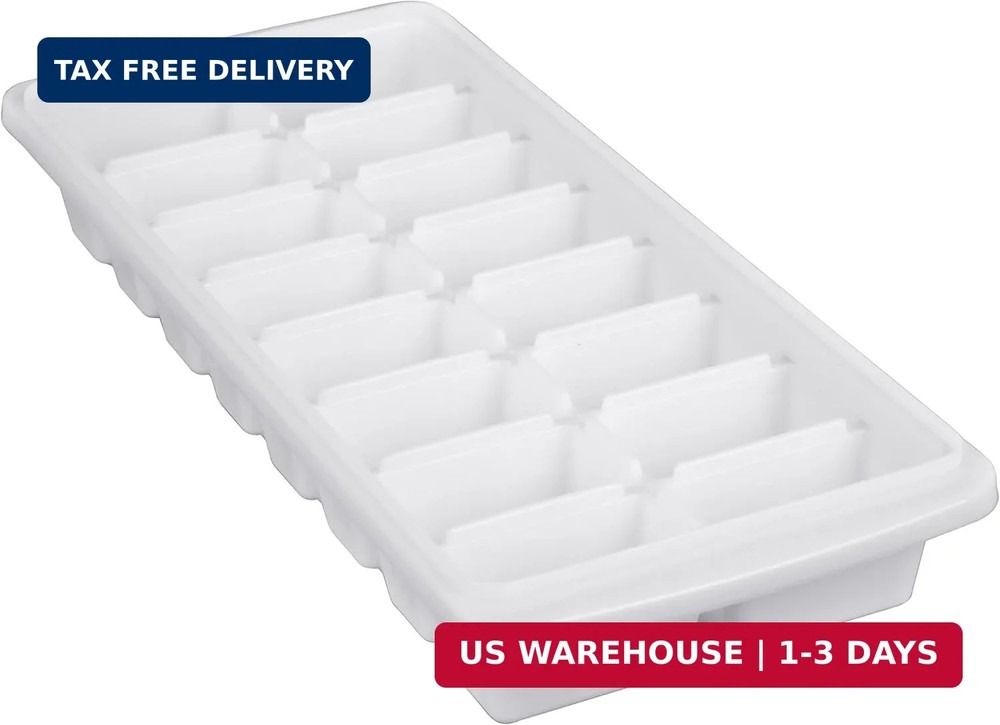 4 Pack 64 Slots White Stackable Ice Cube Tray for Freezer - Easy Release Icecube