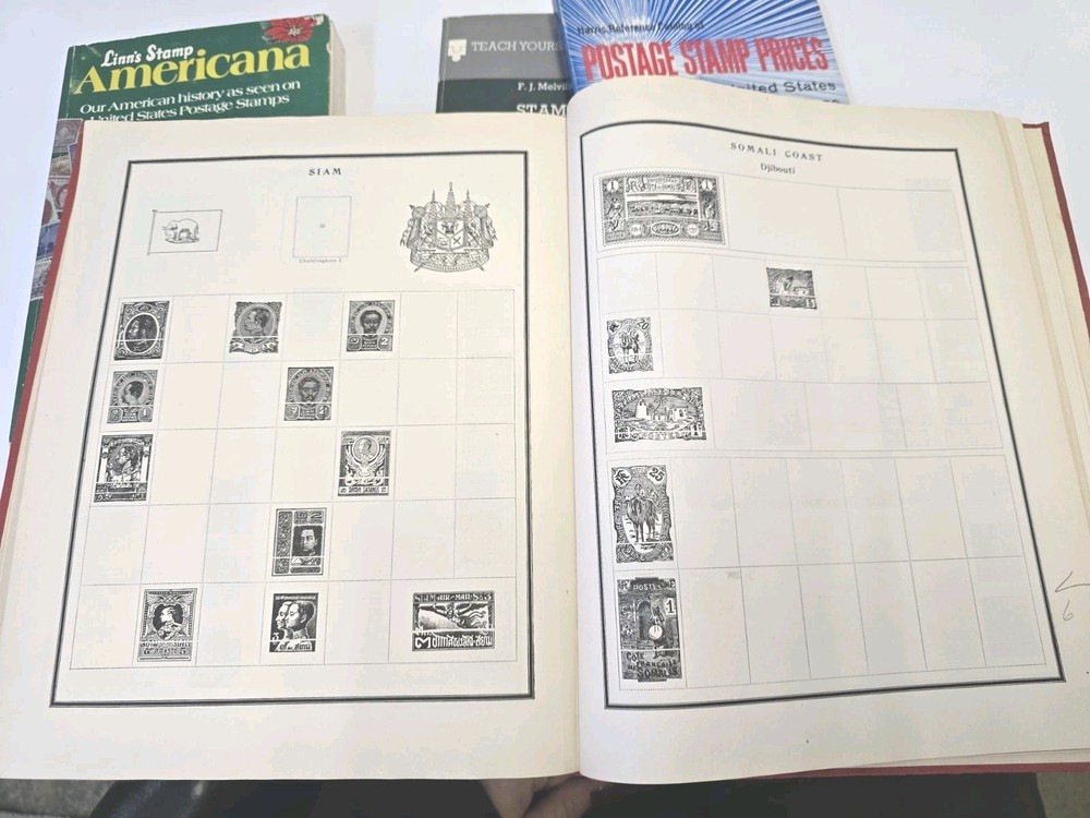 Antique 1933 Modern Postage Stamp Album 11x9.5 Stamps Removed On Some Pages