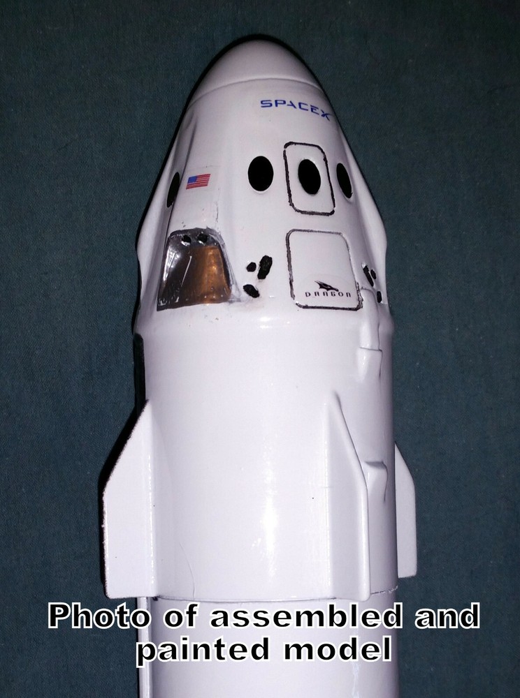 SpaceX Crew Dragon Flying Model Rocket Barebones Kit