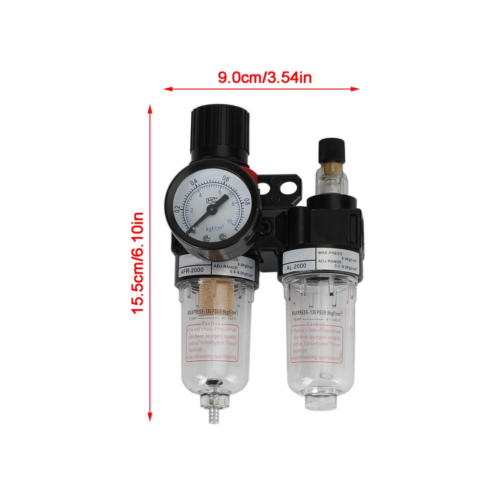 AFC-2000 Pneumatic Air Compressor FilterRegulator Moisture Trap Pressure Gauge B