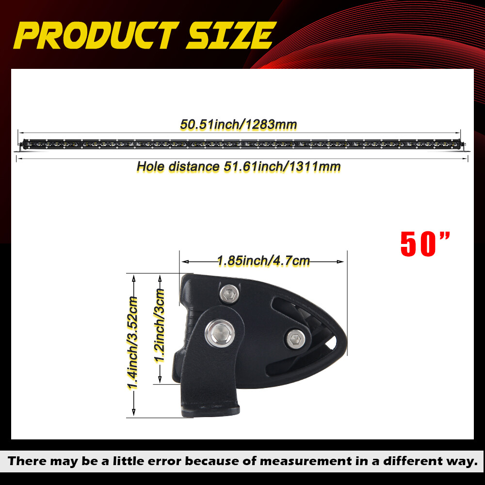 Slim Roof 50" + 7" LED Light Bar + 4" White Pods Wire Kit For Can-Am Maverick X3