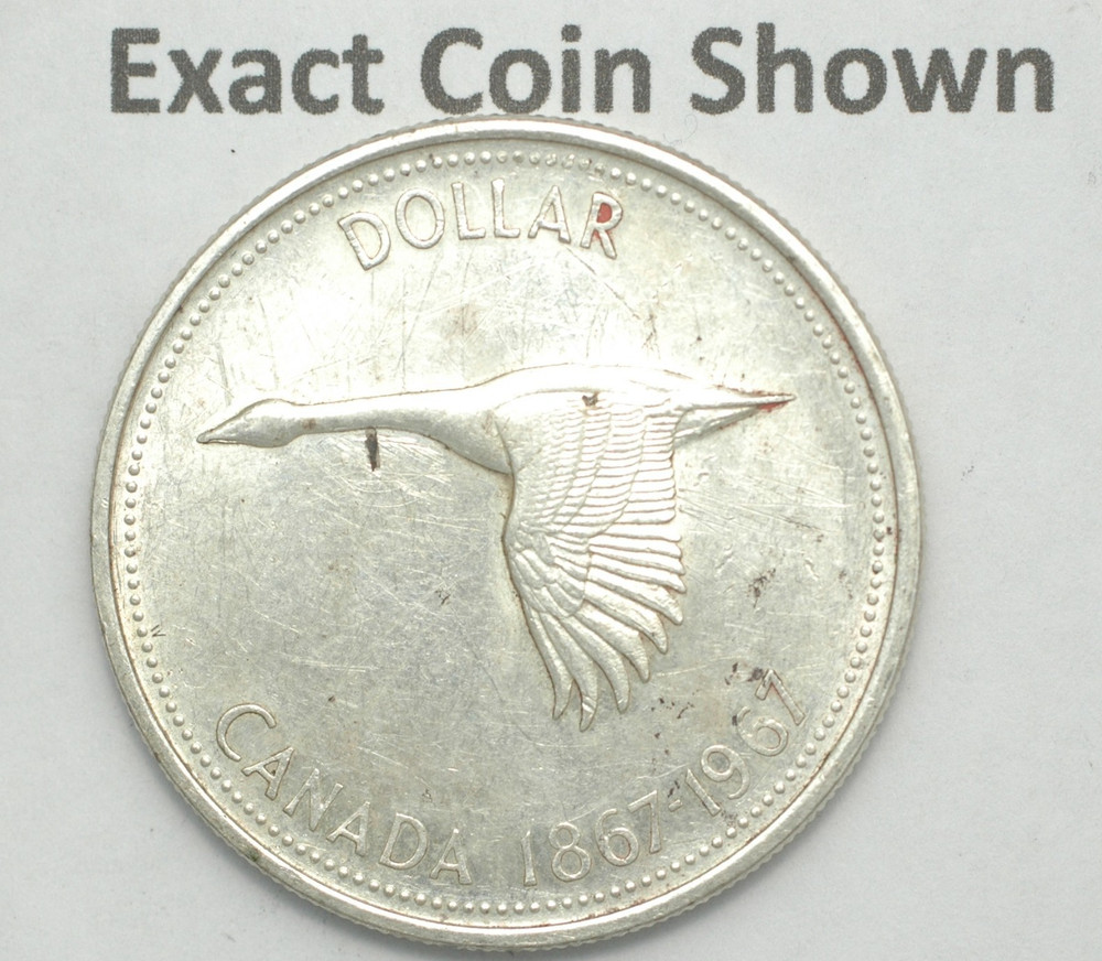 1867-1967 Canada Silver Dollar Flying Goose 80% Silver