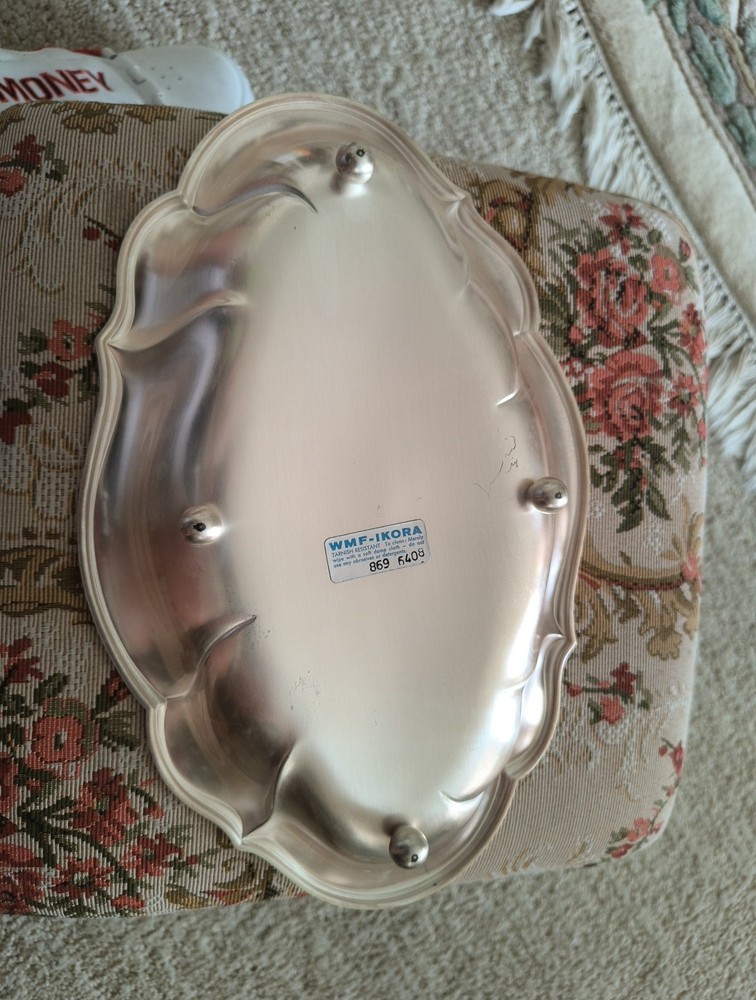 Ikora silver plated footed metal tray
