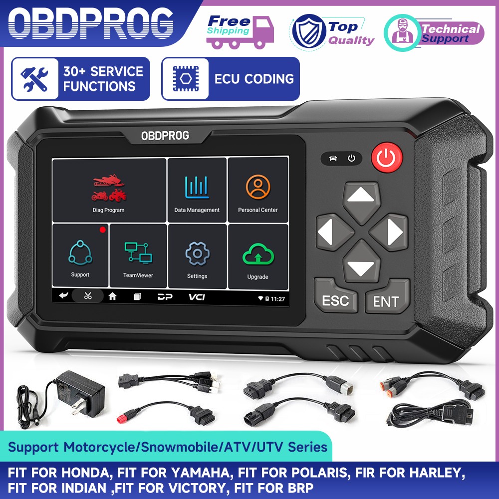 Motorcycle OBD2 Scanner All System Diagnostic Code Reader Idle Adjustment Reset