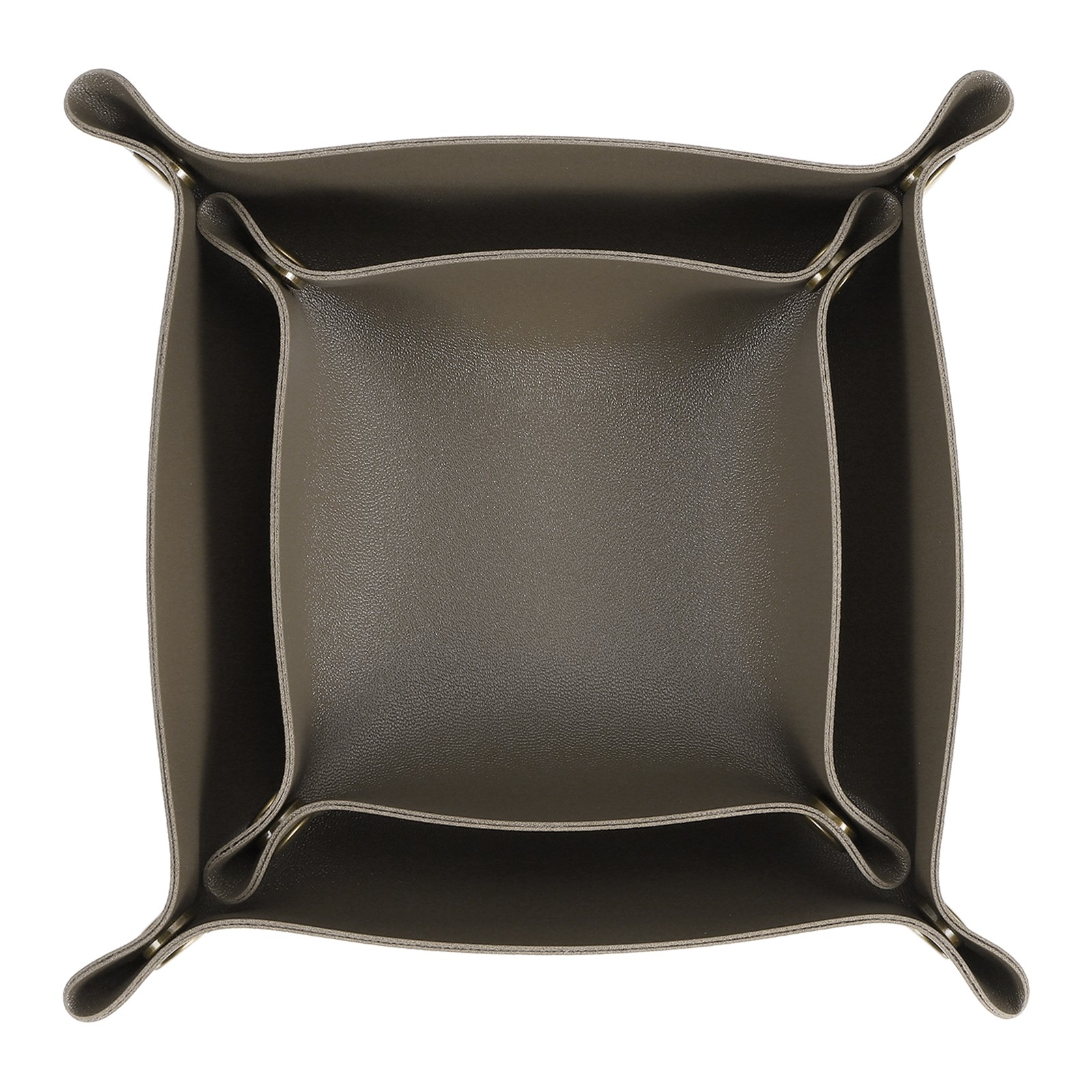 2 Sizes Leather Valet Tray, Folding Jewelry Tray Organizer, Brown