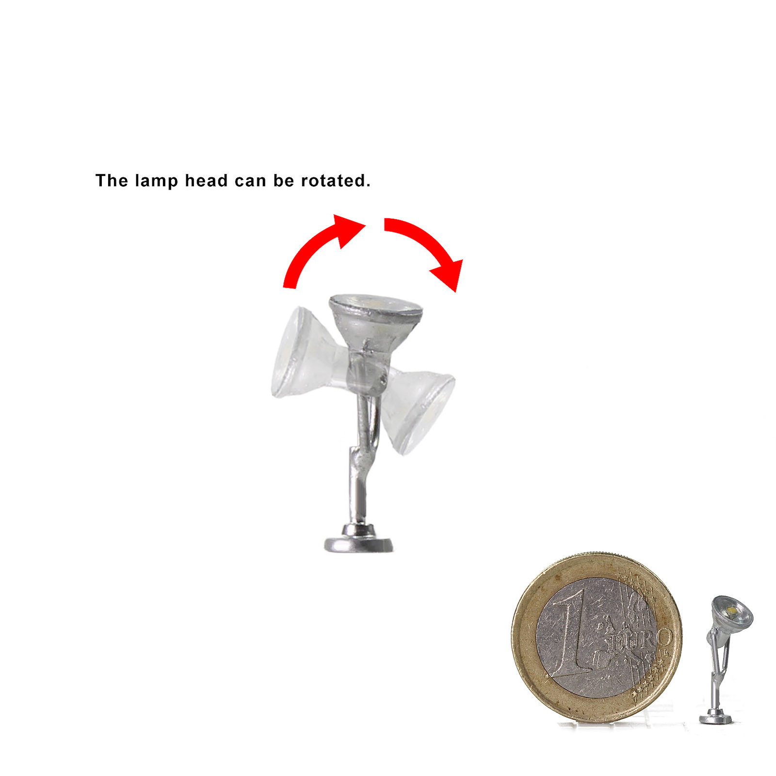 5pcs Model Railway Spot Lamp Post Flood Lights HO OO TT Scale LEDs LYM20