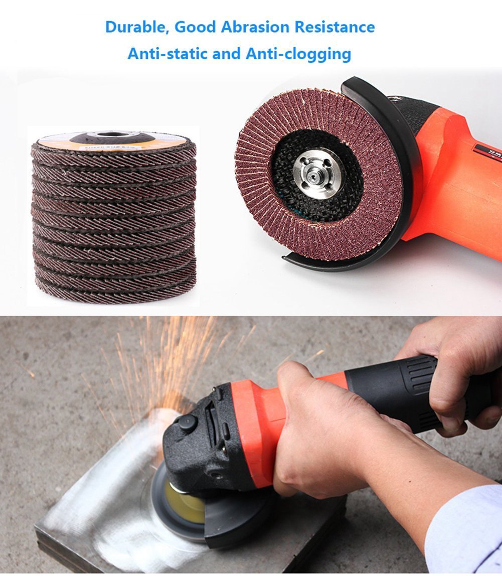4-1/2" 40 Grit Aluminum Flap Discs Sanding Grinding 4.5 7/8" Angle Grinder Wheel