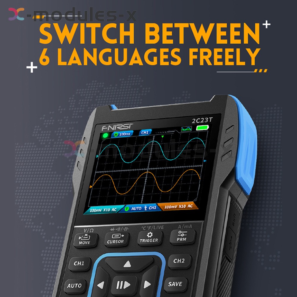 FNIRSI 2C23T Handheld Digital Oscilloscope Multimeter Function Signal Generator